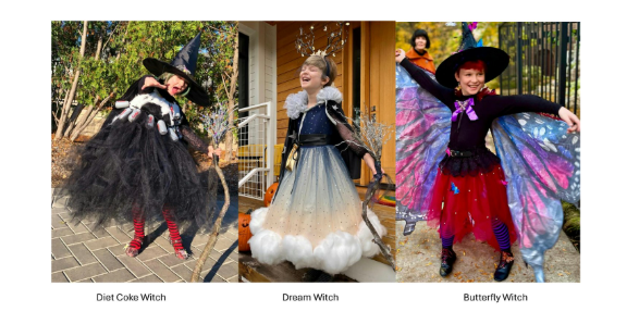 Fox as the Diet Coke Witch, Dream Witch and Butterfly Witch